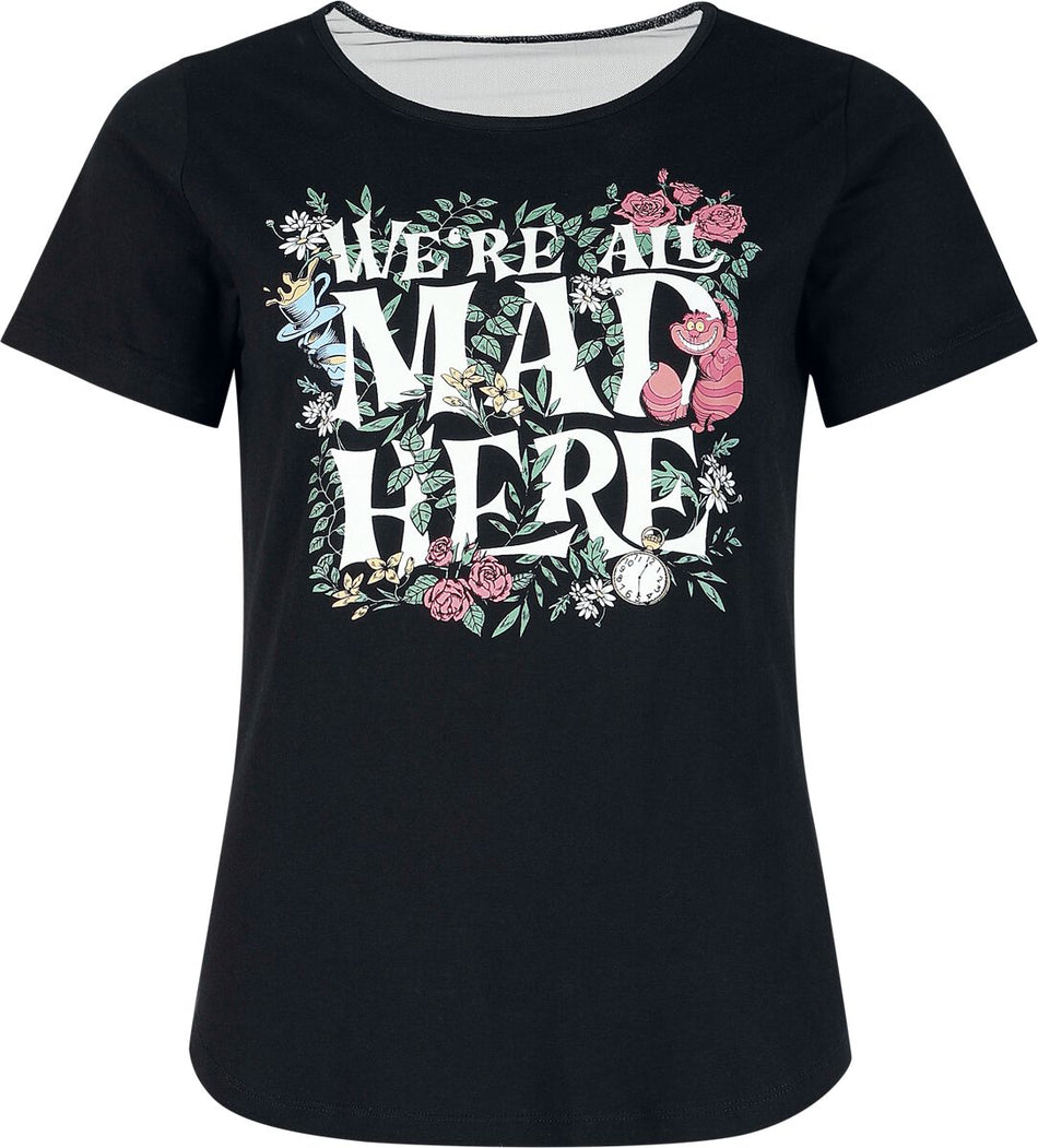T-Shirt Manches courtes Disney de Alice Au Pays Des Merveilles - We Are All Mad - S à XXL - pour Femme - noir - Alice Au Pays Des Merveilles