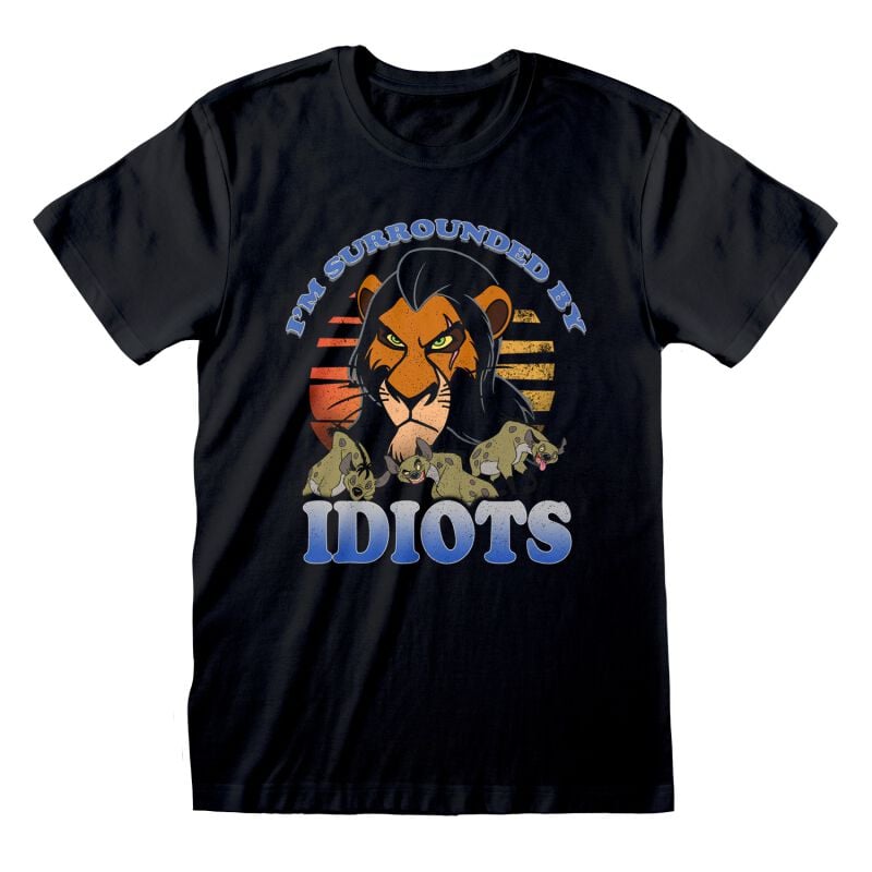 T-Shirt Manches courtes Disney de Le Roi Lion - Surrounded by Idiots - S à XXL - pour Femme - noir - Le Roi Lion