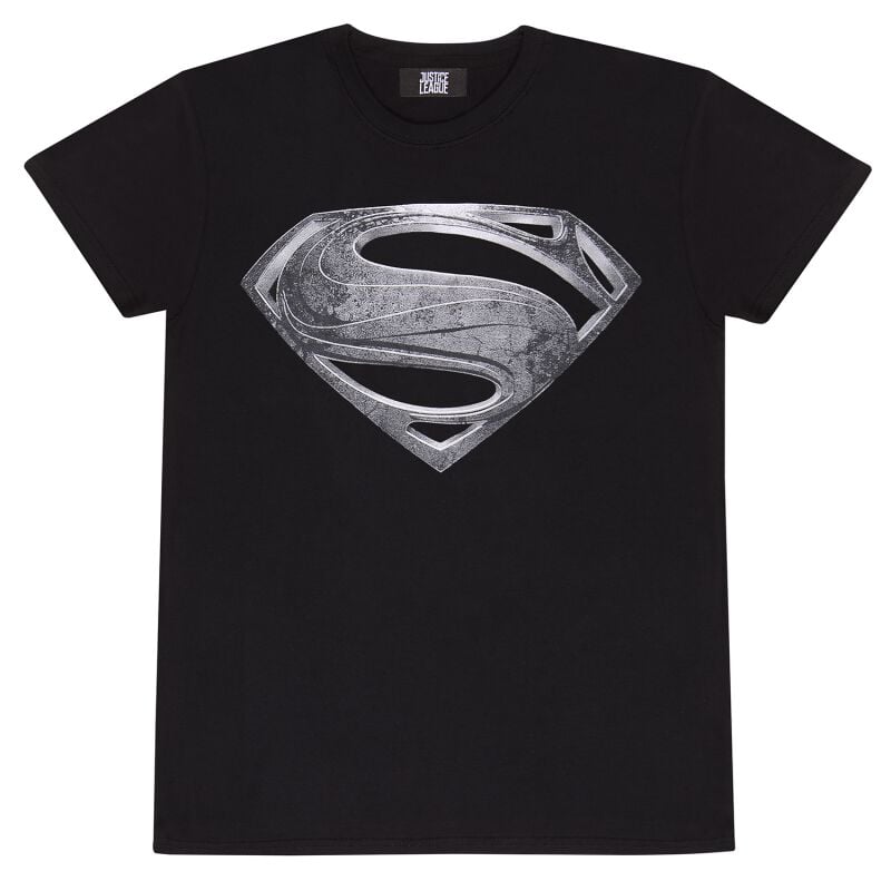 T-Shirt Manches courtes  de Superman - Justice League - Black Logo - S à XXL - pour Homme - noir - Superman