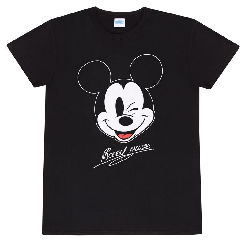 T-Shirt Manches courtes Disney de Mickey & Minnie Mouse - Mickey Face - S à XXL - pour Homme - noir - Mickey & Minnie Mouse