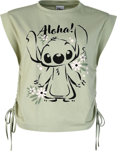 Top Disney de Lilo & Stitch - Stitch - Aloha - S à XXL - pour Femme - olive - Lilo & Stitch