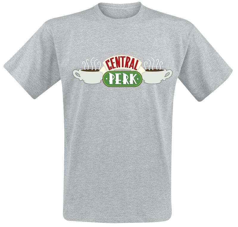 T-Shirt Manches courtes  de Friends - Central Perk - S à XXL - pour Homme - gris chiné - Friends