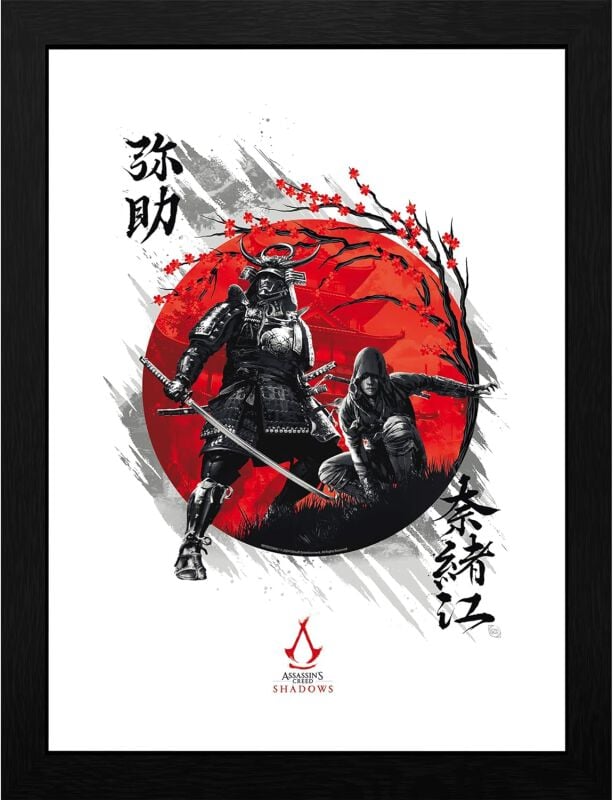 Photo encadrée Gaming de Assassin's Creed - Shadows - Yasuke & Naoe - pour Unisexe - noir/rouge/blanc - Assassin's Creed