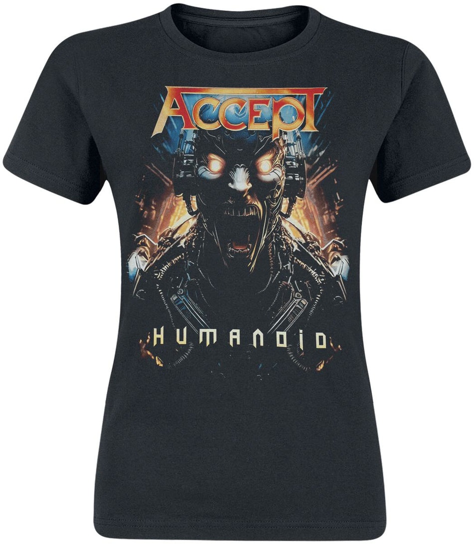 T-Shirt Manches courtes  de Accept - Humanoid - L à XXL - pour Femme - noir - Accept