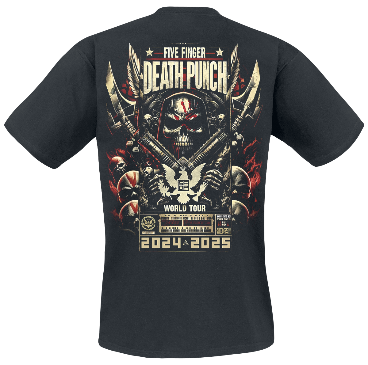 T-Shirt Manches courtes  de Five Finger Death Punch - Knucklehead Reaper - S à XXL - pour Homme - noir - Five Finger Death Punch - View 2