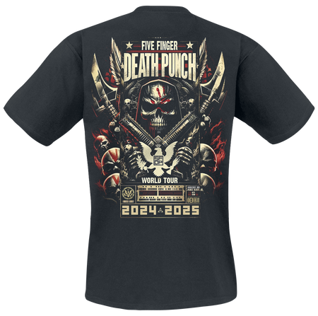 T-Shirt Manches courtes  de Five Finger Death Punch - Knucklehead Reaper - S à XXL - pour Homme - noir - Five Finger Death Punch - View 2