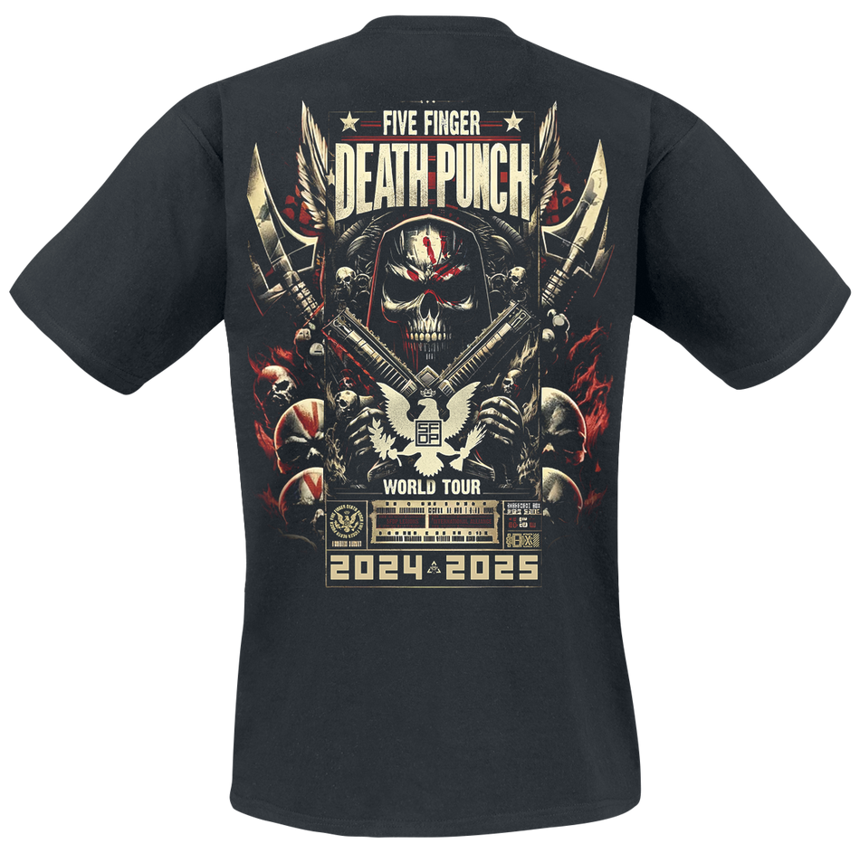 T-Shirt Manches courtes  de Five Finger Death Punch - Knucklehead Reaper - S à XXL - pour Homme - noir - Five Finger Death Punch - View 2