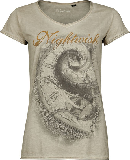 T-Shirt Manches courtes  de Nightwish - Writing - L à 3XL - pour Femme - beige - Nightwish