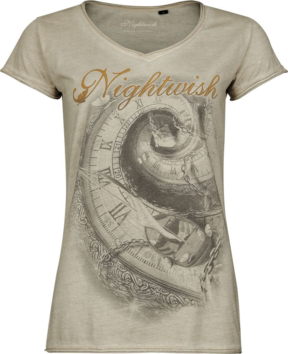 T-Shirt Manches courtes  de Nightwish - Writing - L à 3XL - pour Femme - beige - Nightwish