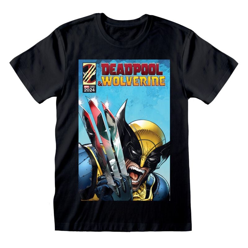 T-Shirt Manches courtes  de Deadpool - Deadpool & Wolverine - Wolverine Reflection - S à XL - pour Homme - noir - Deadpool