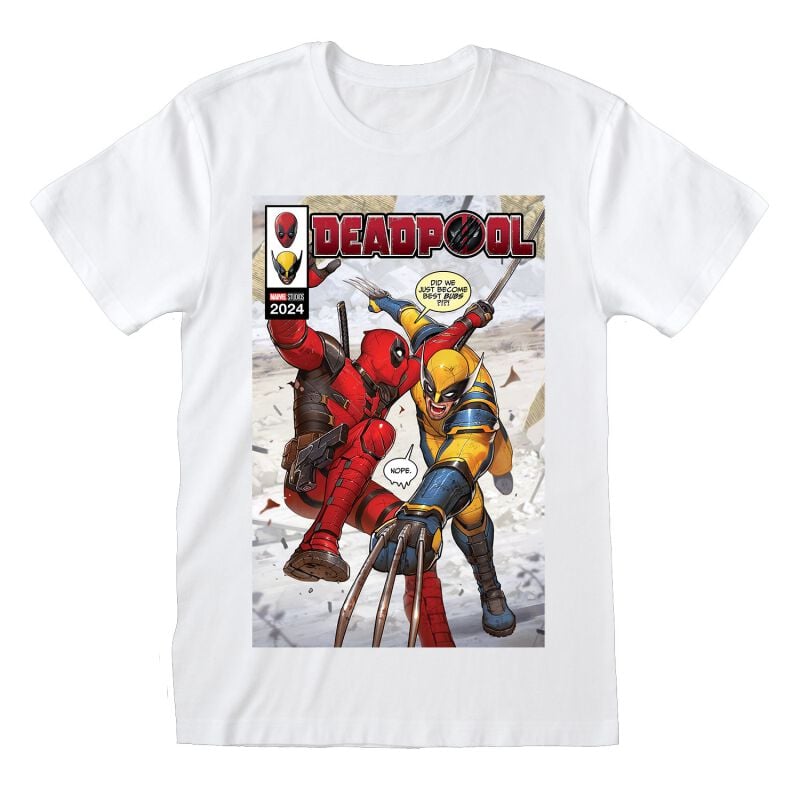 T-Shirt Manches courtes  de Deadpool - Deadpool & Wolverine - Comic Book Cover - L à XXL - pour Homme - blanc - Deadpool