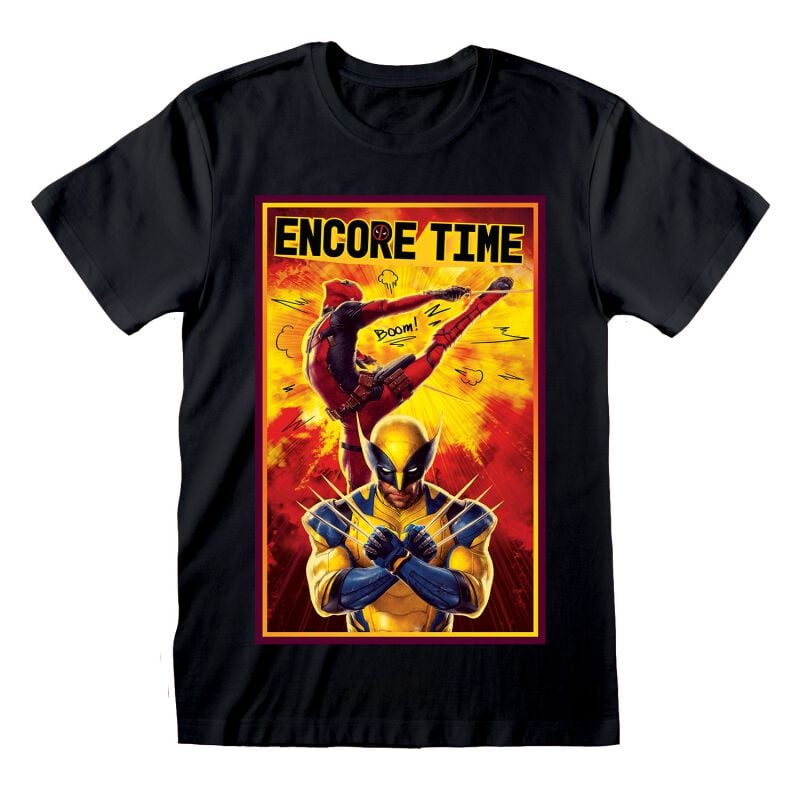 T-Shirt Manches courtes  de Deadpool - Deadpool & Wolverine - Encore Time - S à XXL - pour Homme - noir - Deadpool