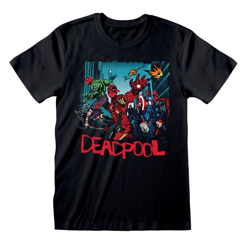 T-Shirt Manches courtes  de Deadpool - Avengers Spoof - S à XXL - pour Homme - noir - Deadpool