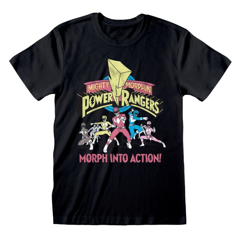 T-Shirt Manches courtes  de Power Rangers - Morph Into Action - M à XXL - pour Homme - noir - Power Rangers