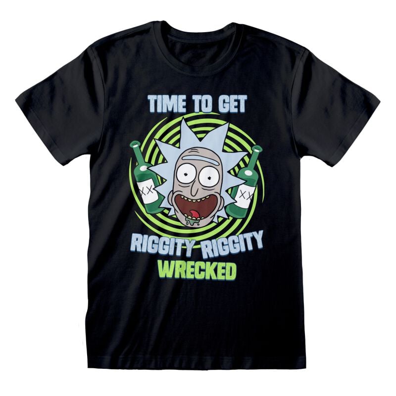 T-Shirt Manches courtes  de Rick & Morty - Riggity Wrecked - S à XXL - pour Homme - noir - Rick & Morty