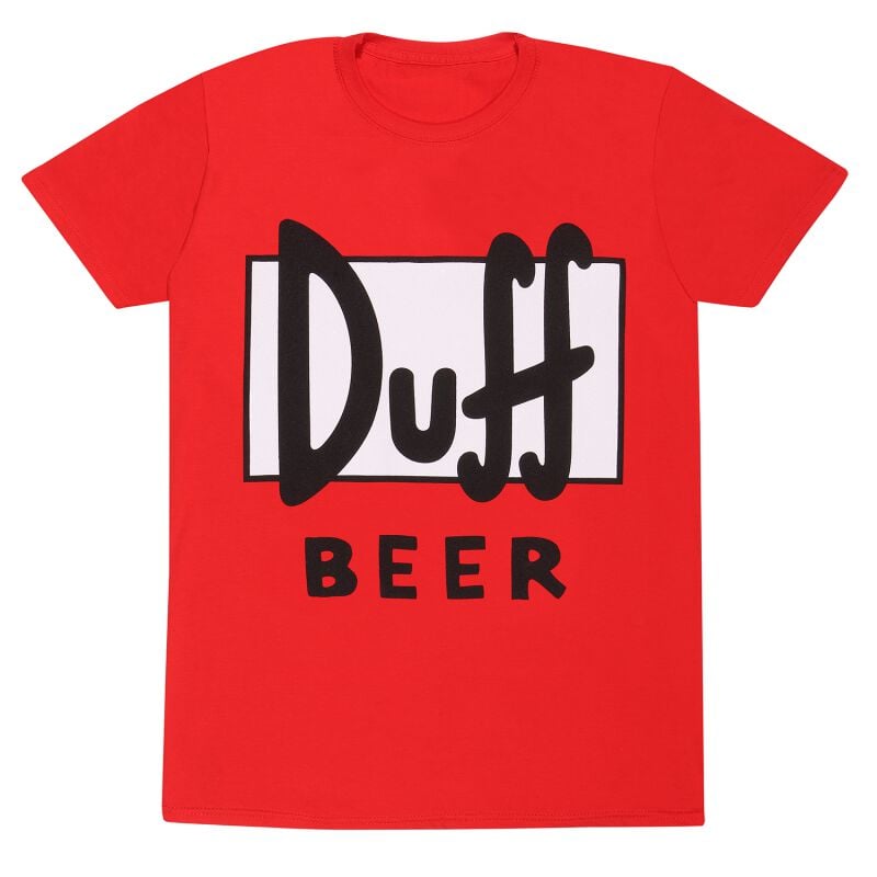 T-Shirt Manches courtes  de Les Simpson - Duff - S à XXL - pour Homme - rouge - Les Simpson