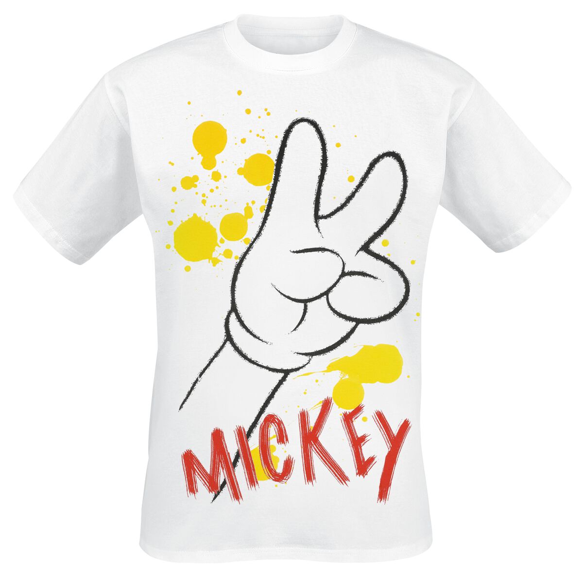 T-Shirt Manches courtes Disney de Mickey & Minnie Mouse - Mickey - Drawing - S à XXL - pour Homme - blanc - Mickey & Minnie Mouse