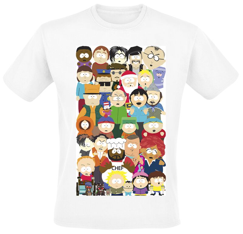 T-Shirt Manches courtes  de South Park - Town Group - S à XL - pour Homme - blanc - South Park