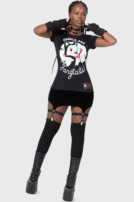 T-Shirt Manches courtes Gothic de THE VAMPURR by KILLSTAR - Fangtasy Top - XS à M - pour Femme - noir - THE VAMPURR by KILLSTAR