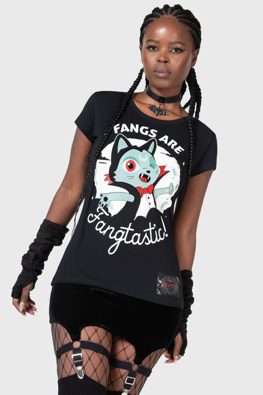T-Shirt Manches courtes Gothic de THE VAMPURR by KILLSTAR - Fangtasy Top - XS à M - pour Femme - noir - THE VAMPURR by KILLSTAR - View 2