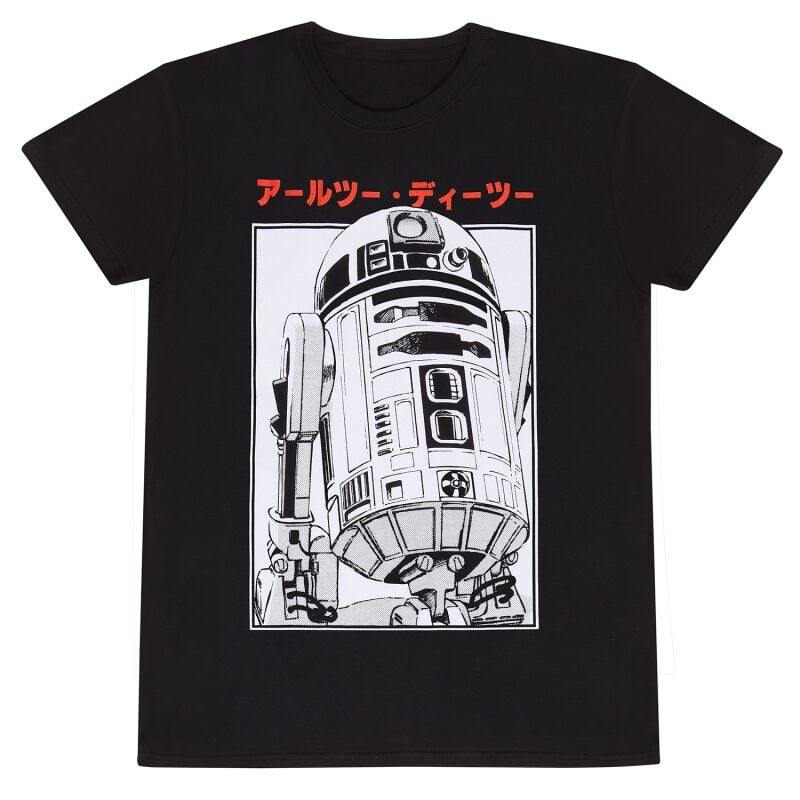 T-Shirt Manches courtes Disney de Star Wars - R2D2 Katakana - S à XXL - pour Homme - noir - Star Wars