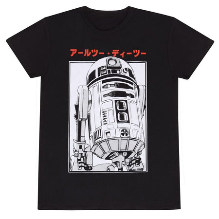 T-Shirt Manches courtes Disney de Star Wars - R2D2 Katakana - S à XXL - pour Homme - noir - Star Wars