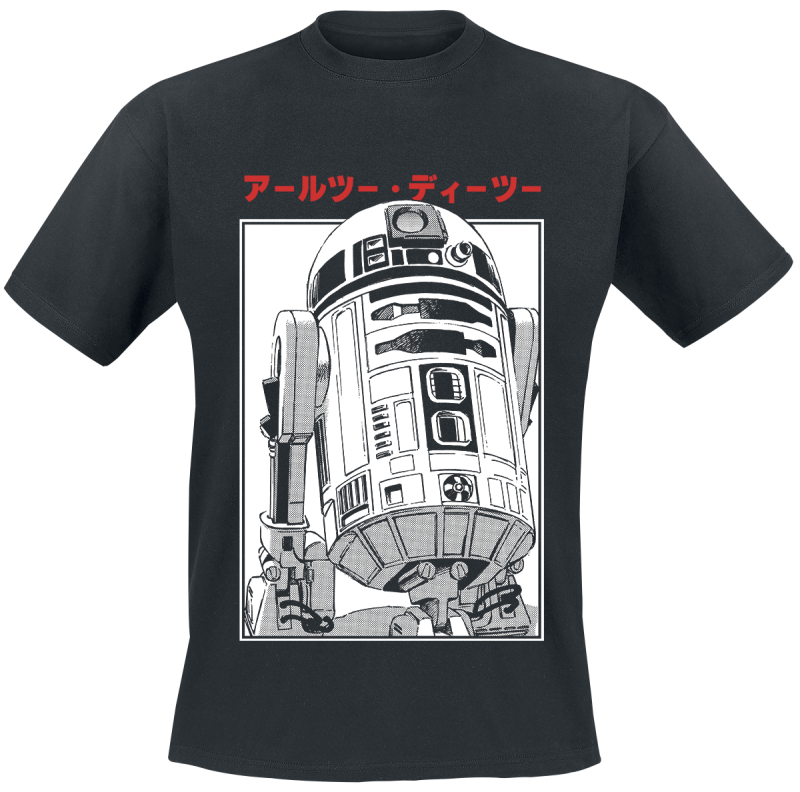 T-Shirt Manches courtes Disney de Star Wars - R2D2 Katakana - S à XXL - pour Homme - noir - Star Wars - View 2