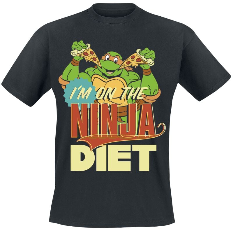 T-Shirt Manches courtes  de Les Tortues Ninja - I´m On The Ninja Diet - S à XXL - pour Homme - noir - Les Tortues Ninja
