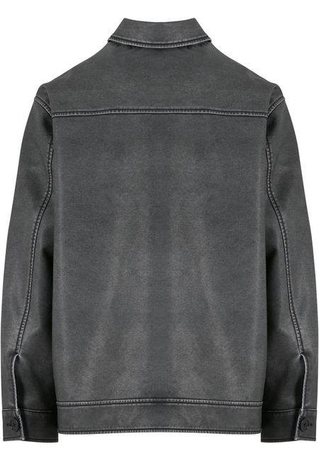 Veste en imitation cuir  de Urban Classics - Synthetic Vintage Leather Shirt Jacket - S à XXL - pour Homme - noir - Urban Classics - View 2