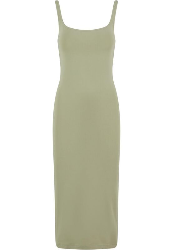 Robe mi-longue  de Urban Classics - Robe Basique jersey de Coton - S à L - pour Femme - vert - Urban Classics