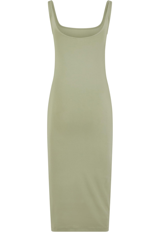 Robe mi-longue  de Urban Classics - Robe Basique jersey de Coton - S à L - pour Femme - vert - Urban Classics - View 2