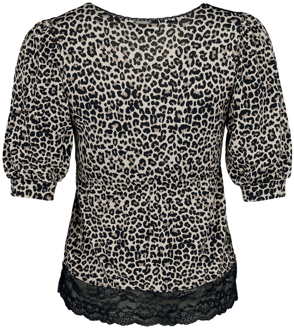 T-shirt manches longues Rockabilly de Vive Maria - T-Shirt Romantique Imprimé Léopard - XS à L - pour Femme - marron/noir - Vive Maria - View 2