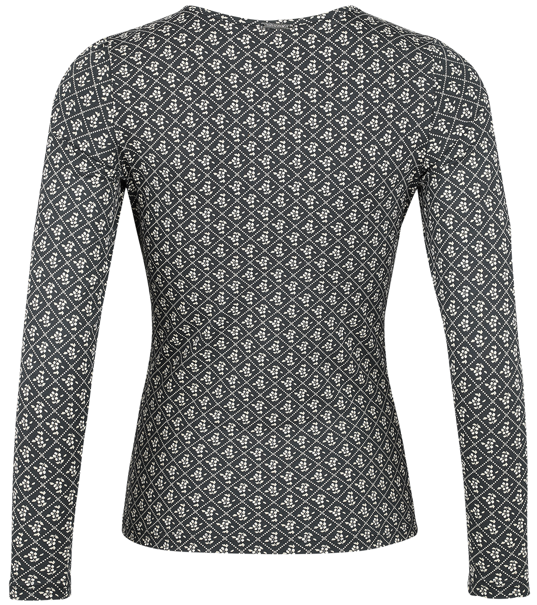 T-shirt manches longues Rockabilly de Vive Maria - Flower Souvenir Shirt - XS à XXL - pour Femme - bleu - Vive Maria - View 2