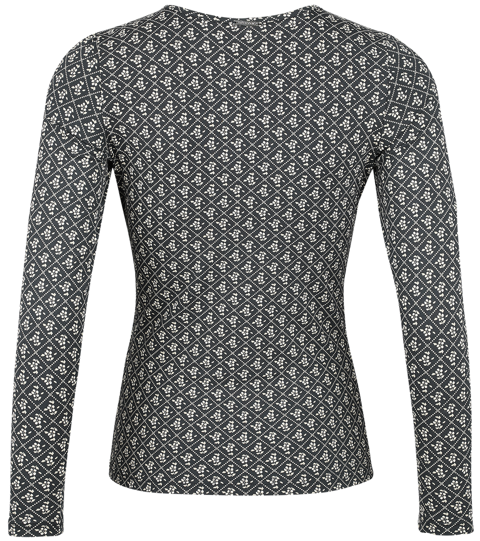 T-shirt manches longues Rockabilly de Vive Maria - Flower Souvenir Shirt - XS à XXL - pour Femme - bleu - Vive Maria - View 2