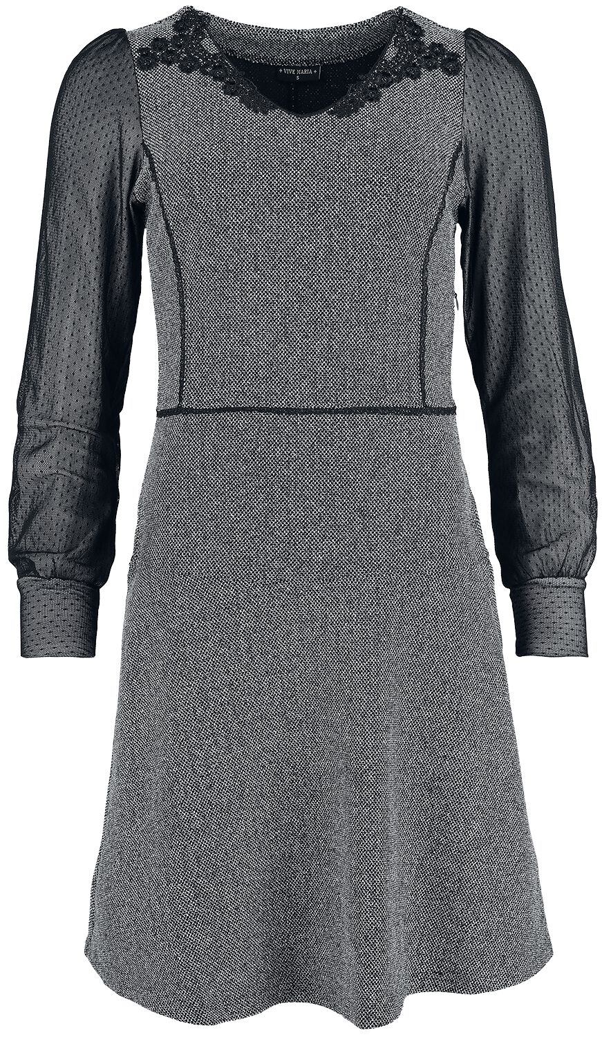 Robe courte Rockabilly de Vive Maria - Cottage Girl Dress - XS à XL - pour Femme - noir/gris - Vive Maria