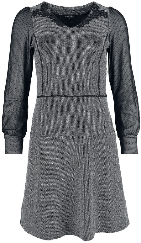 Robe courte Rockabilly de Vive Maria - Cottage Girl Dress - XS à XL - pour Femme - noir/gris - Vive Maria