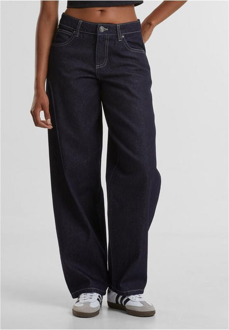 Jean  de Urban Classics - Ladies Mid Waist 90´s Jeans - 28 à 32 - pour Femme - bleu foncé - Urban Classics
