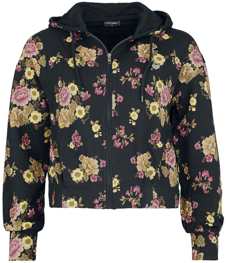 Sweat-shirt zippé à capuche Rockabilly de Vive Maria - Veste à Capuche Baroque - M à L - pour Femme - multicolore - Vive Maria