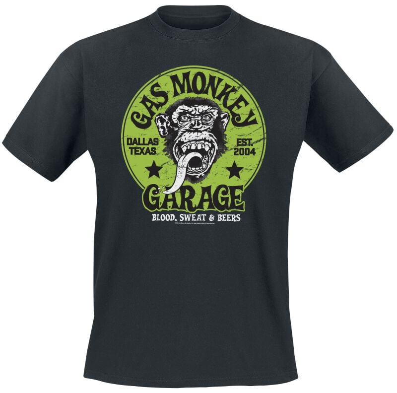 T-Shirt Manches courtes  de Gas Monkey Garage - Green Logo - S à XXL - pour Homme - noir - Gas Monkey Garage