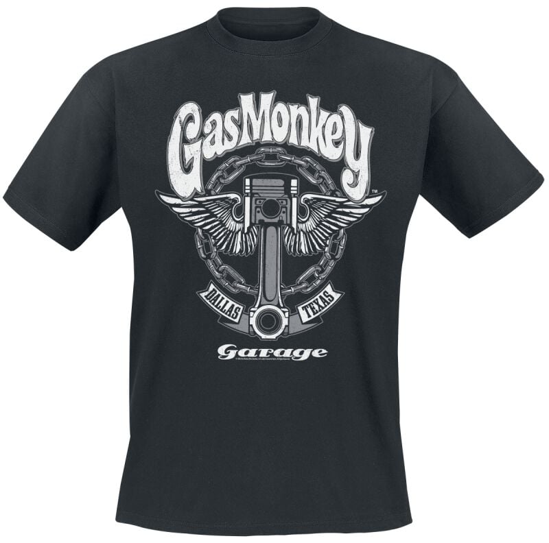 T-Shirt Manches courtes  de Gas Monkey Garage - Big Piston - S à XXL - pour Homme - noir - Gas Monkey Garage