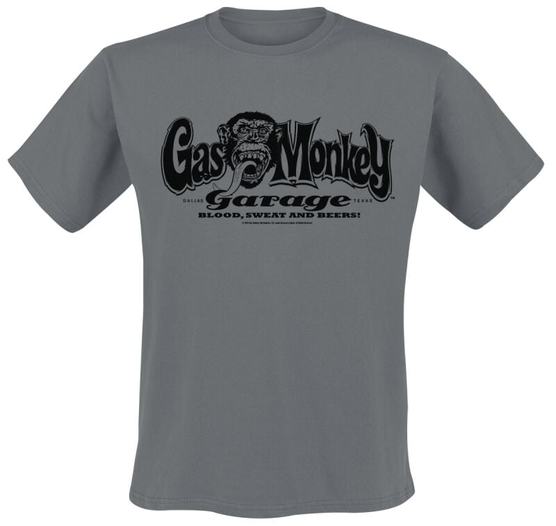 T-Shirt Manches courtes  de Gas Monkey Garage - Logo - S à XXL - pour Homme - gris - Gas Monkey Garage