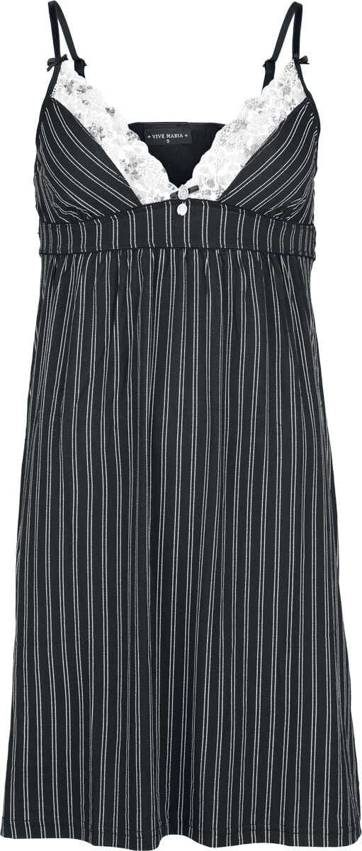 Chemise de nuit Rockabilly de Vive Maria - French Daddy - Chemise de Nuit - XS à XL - pour Femme - noir/blanc - Vive Maria