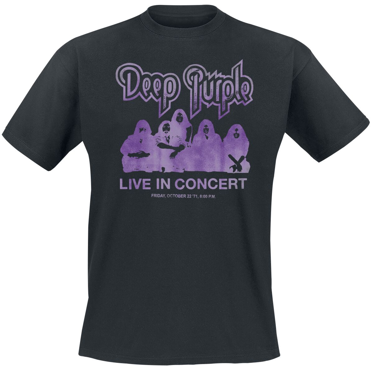 T-Shirt Manches courtes  de Deep Purple - Live In Concert - S à M - pour Homme - noir - Deep Purple