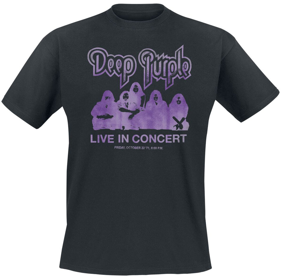 T-Shirt Manches courtes  de Deep Purple - Live In Concert - S à M - pour Homme - noir - Deep Purple