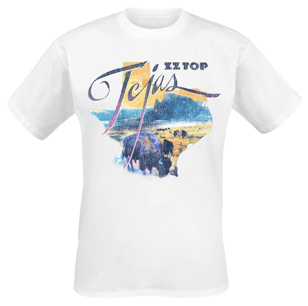 T-Shirt Manches courtes  de ZZ Top - Tejas - S à L - pour Homme - blanc - ZZ Top