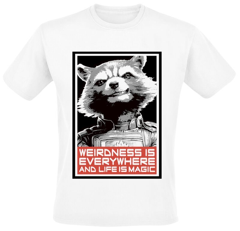 T-Shirt Manches courtes Disney de Les Gardiens De La Galaxie - Red Rocket - S à L - pour Homme - blanc - Les Gardiens De La Galaxie