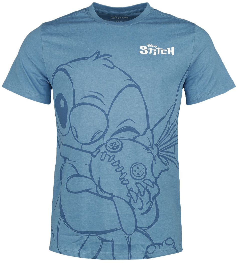 T-Shirt Manches courtes Disney de Lilo & Stitch - Hugging Stitch - S à XXL - pour Femme - bleu - Lilo & Stitch