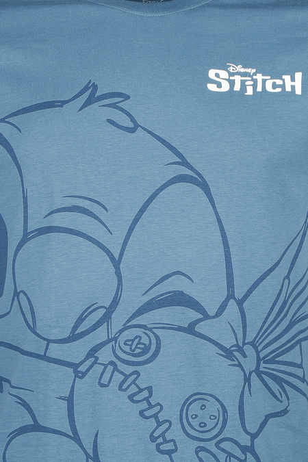T-Shirt Manches courtes Disney de Lilo & Stitch - Hugging Stitch - S à XXL - pour Femme - bleu - Lilo & Stitch - View 2
