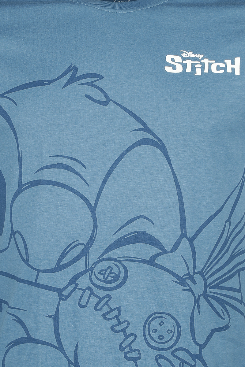 T-Shirt Manches courtes Disney de Lilo & Stitch - Hugging Stitch - S à XXL - pour Femme - bleu - Lilo & Stitch - View 2