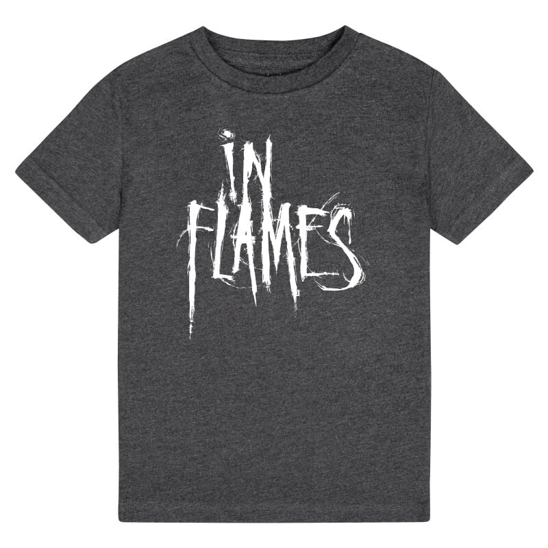 T-shirt  de In Flames - Metal-Kids - Logo - 128 à 164 - pour filles & garçonse - anthracite chiné - In Flames